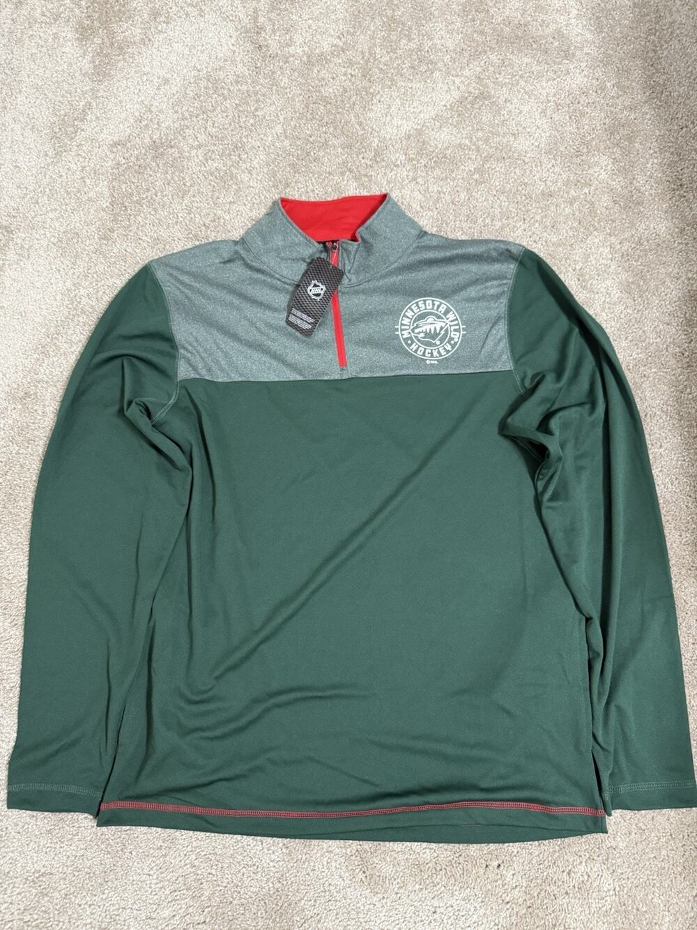 NHL Minnesota Wild 1/4 Zip Pullover Men’s Size M Sweatshirt